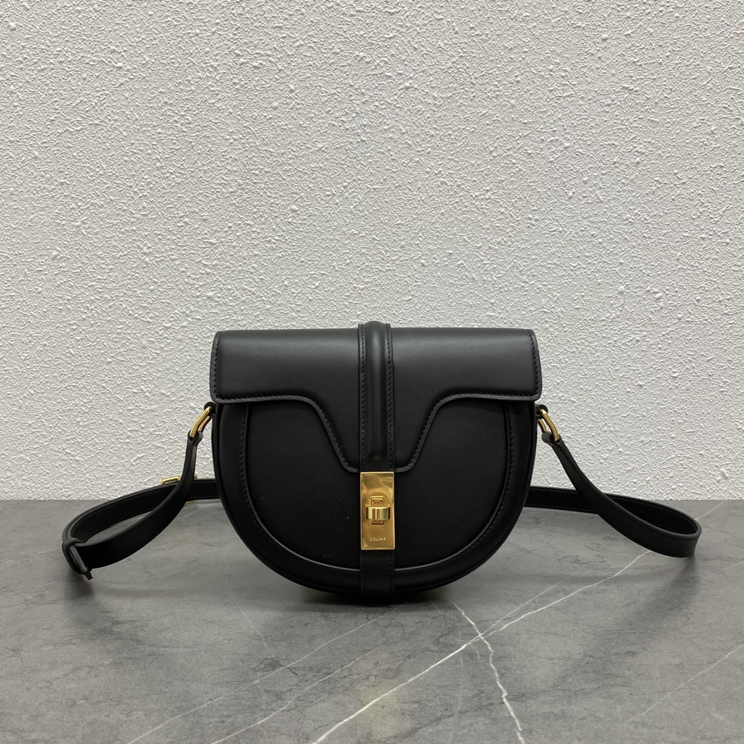 Celine Besace 16 Satinated Calfskin Shoulder Bag Black 188013